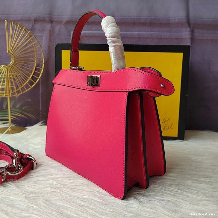 Affordable Fendi Petite Nappa Peekaboo Bag Leather In ISeeU Rose 0816